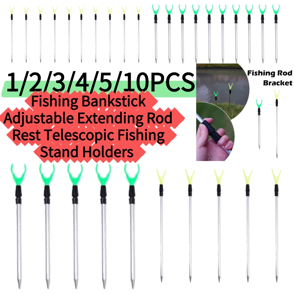 Fishing Rod Casting - 1/5/10pcs*50/80cm Fishing Bankstick Adjustable Extending Rod