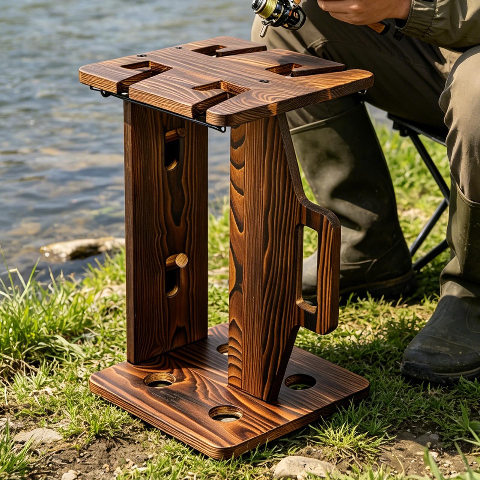 Fishing Rod Holder Wooden Port - Fishing Rod Rack 评论和价格