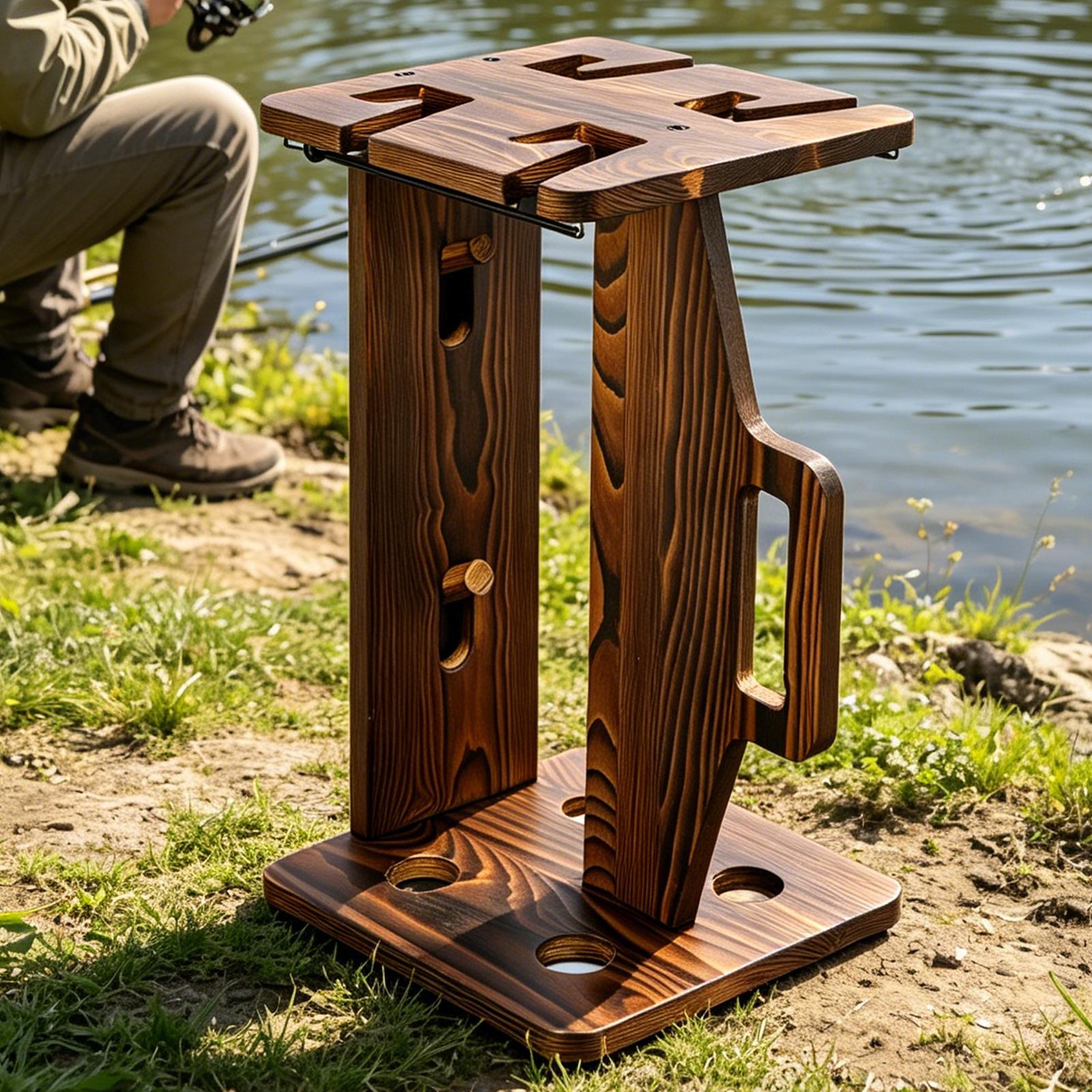 Fishing Rod Holder Wooden Port - Fishing Rod Rack 评论和价格