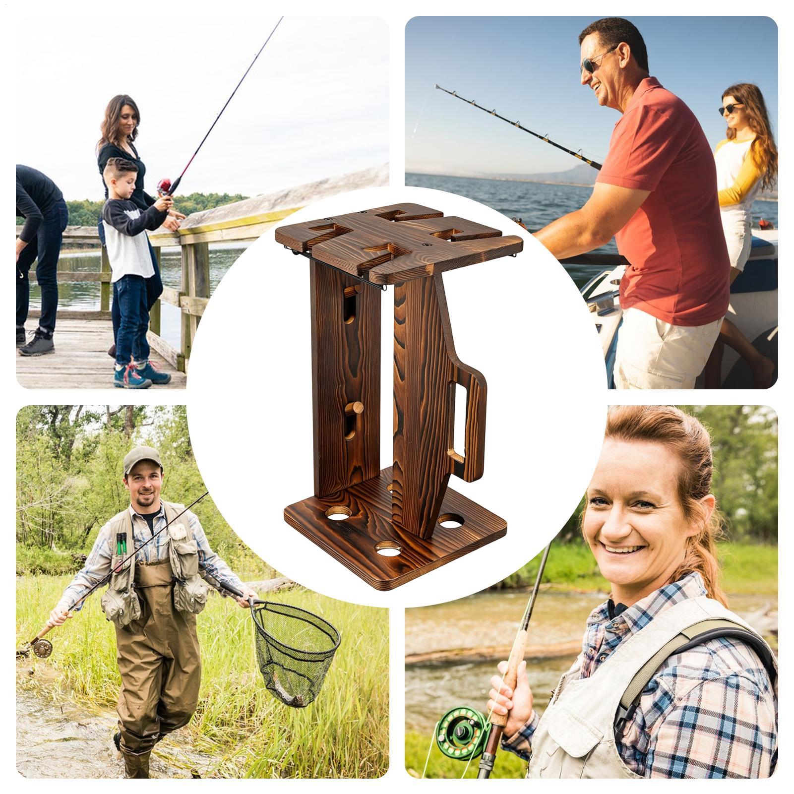 Fishing Rod Holder Wooden Port - Fishing Rod Rack 评论和价格