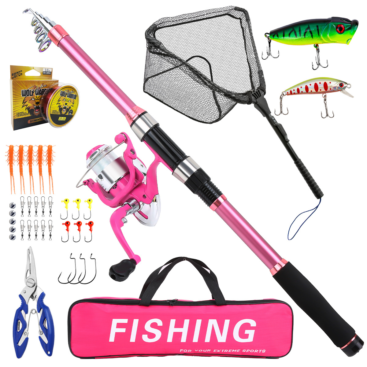 Fishing Pole Set Full Kits Wit - Fishing Rod Combo 评论和价格