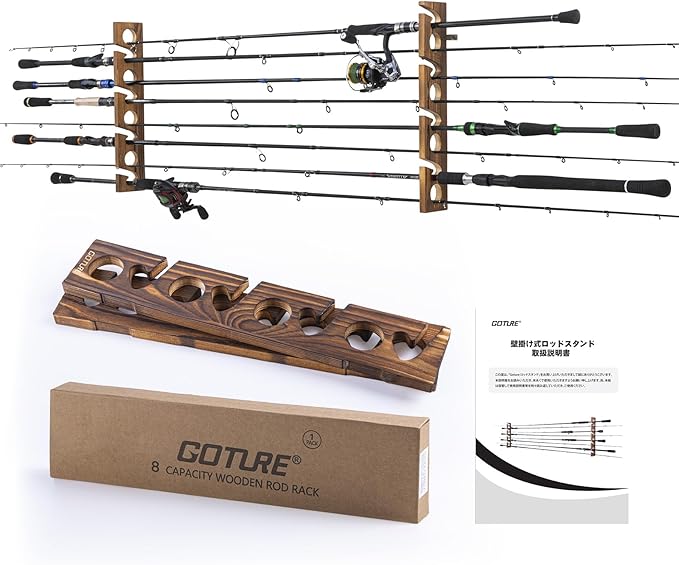 Goture Wood Fishing Rod Holder - Fishing Rod Rack 评论和价格